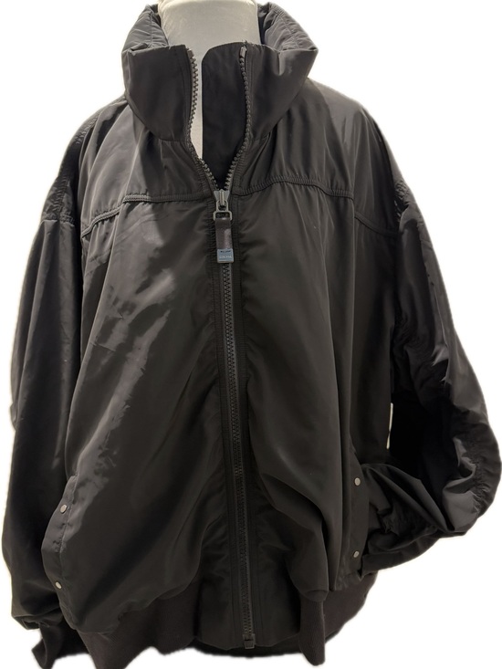 Athleta Jackets & Blazers - Athleta Point Reyes Bomber Jacket Black Hooded Ruched Oversized 3X